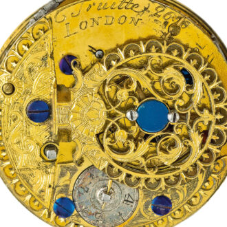 English decorative multicolored gold verge watch Circa 1780