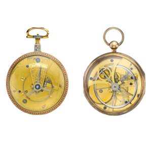 Swiss gold, silver and enamel pair glazed watches Circa 1790