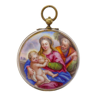 Fine English gilt and enamel open faced verge watch Circa 1700