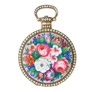 Swiss gilt, split pearl set watch for Chinese market Circa 1850