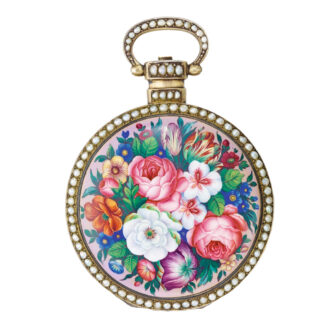 Swiss gilt, split pearl set watch for Chinese market Circa 1850