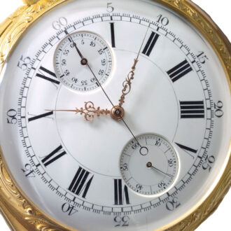 French 18K gold hunting cased minute repeating lever Circa 1880