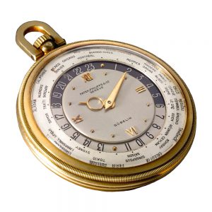 Swiss gold heures universelles World Time watch Circa 1946