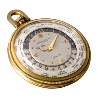 Swiss gold heures universelles World Time watch Circa 1946