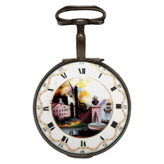 English silver tortoiseshell watch with under-painting Circa 1794