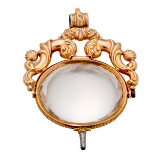 Very fine Swiss 14K gold foldable watch key from the 19th Century