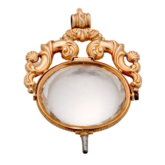 Very fine Swiss 14K gold foldable watch key from the 19th Century