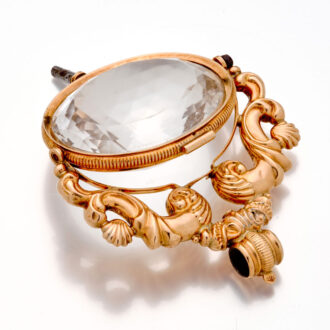 Very fine Swiss 14K gold foldable watch key from the 19th Century