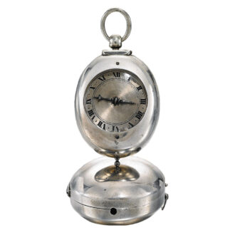 An Enlish silver oval puritan verge pocket watch Circa 1635