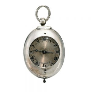 An Enlish silver oval puritan verge pocket watch Circa 1635