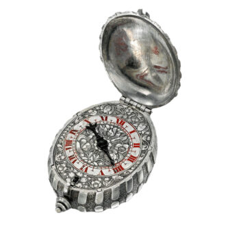 An English superb silver scallop shell-form verge Circa 1645