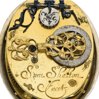 An Englisch silver pair cased oval verge pocket watch Circa 1645 An Englisch silver pair cased oval verge pocket watch Circa 1645