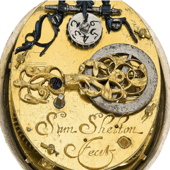 An Englisch silver pair cased oval verge pocket watch Circa 1645 An Englisch silver pair cased oval verge pocket watch Circa 1645