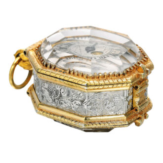 Gilt-metal, silver and rock crystal octagonal watch Circa 1650