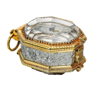 Gilt-metal, silver and rock crystal octagonal watch Circa 1650