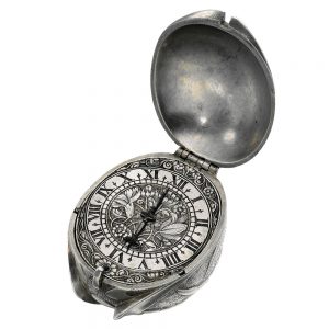 English silver verge watch in the form of a tulip bud Circa 1650