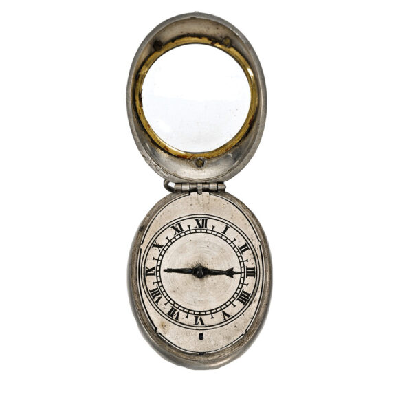 An English silver oval pair cased puritan verge Circa 1650 An English silver oval pair cased puritan verge Circa 1650
