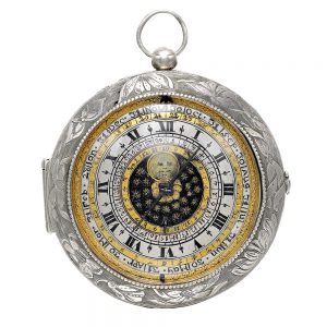A historically silver astronomical verge watch Circa 1660