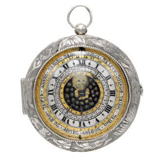 A historically silver astronomical verge watch Circa 1660