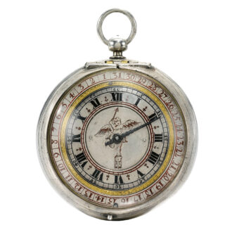 An English verge with inner rotating hour dial Circa 1665