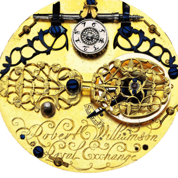 Silver watch with date and revolving central hour dial Circa 1670 Silver watch with date and revolving central hour dial Circa 1670