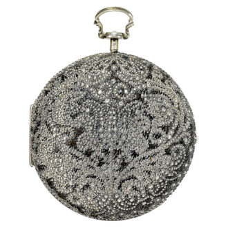 English silver and shagreen pair cased verge watch Circa 1680 English silver and shagreen pair cased verge watch Circa 1680