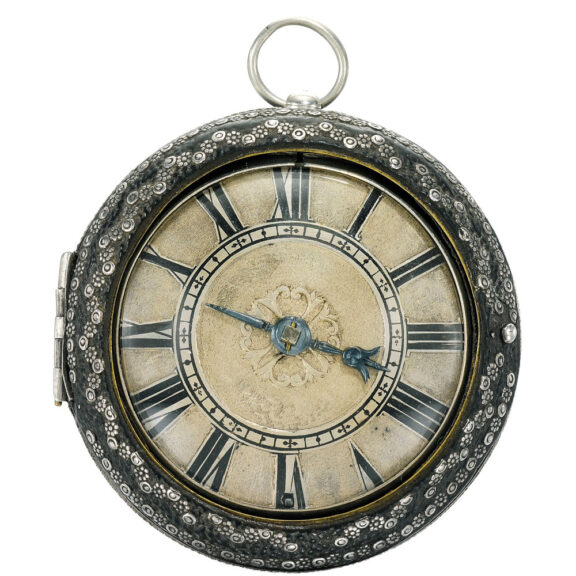 Rare English silver and shagreen verge pocket watch Circa 1670 Rare English silver and shagreen verge pocket watch Circa 1670