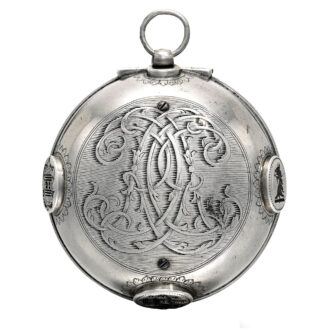 A verge with six hour dial, seconds and more Circa 1690-95 A verge with six hour dial, seconds and more Circa 1690-95