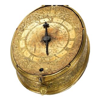 Early English gilt-metal oval verge pocket watch Circa 1615 Early English gilt-metal oval verge pocket watch Circa 1615