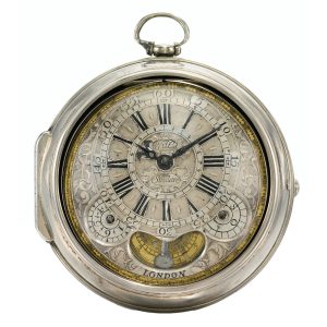 An unusual silver verge watch with mock pendulum Circa 1700