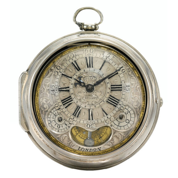 An unusual silver verge watch with mock pendulum Circa 1700