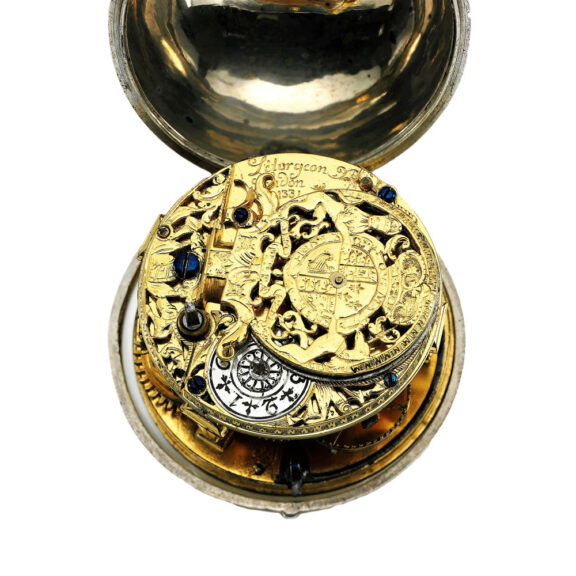 An English rare silver wandering hour verge watch Circa 1707 An English rare silver wandering hour verge watch Circa 1707