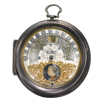 A rare silver pair cased wandering hour verge watch Circa 1710