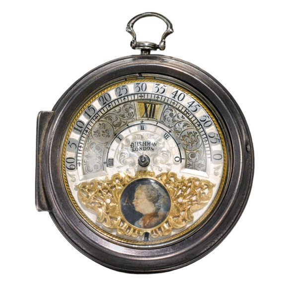 A rare silver pair cased wandering hour verge watch Circa 1710
