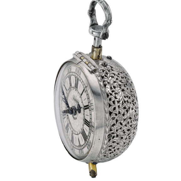 A rare silver quarter repeating verge with puls piece Circa 1710 A rare silver quarter repeating verge with puls piece Circa 1710