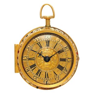 An English gold early quarter repeating verge watch Circa 1711