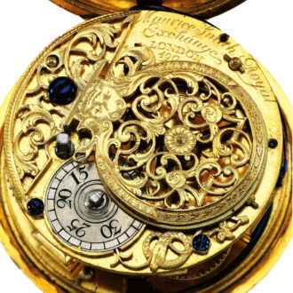 Rare English verge watch with digital time display Circa 1725