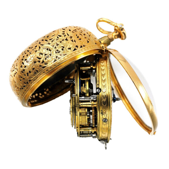 A very fine English quarter repeating verge watch Circa 1715 A very fine English quarter repeating verge watch Circa 1715