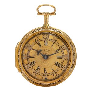 An English gold quarter repeating repousse verge Circa 1724