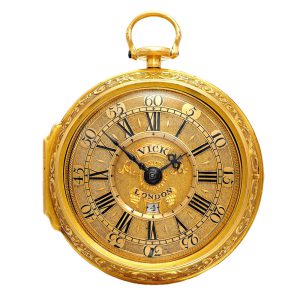 An English fine and rare gold repousse verge watch Circa 1738