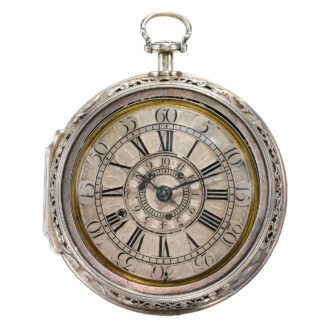 An English large quarter repeating alarm verge watch Circa 1735
