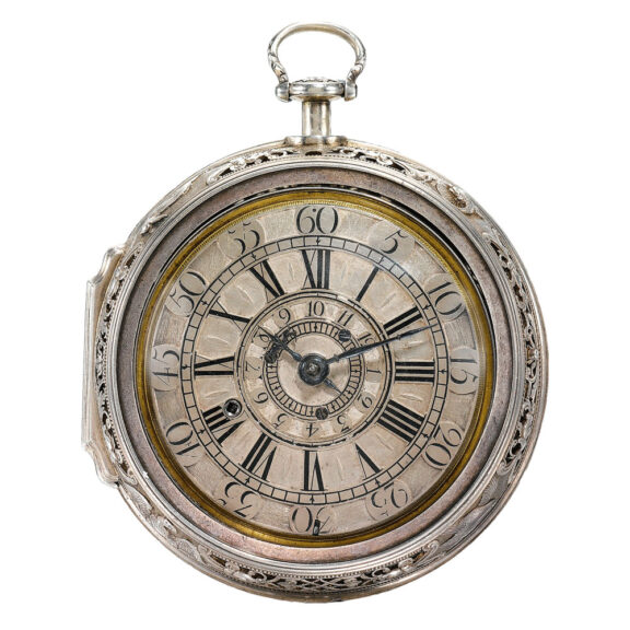 An English large quarter repeating alarm verge watch Circa 1735 An English large quarter repeating alarm verge watch Circa 1735