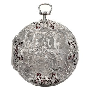 An English large quarter repeating alarm verge watch Circa 1735