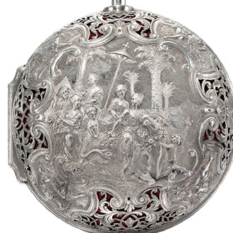 An English large quarter repeating alarm verge watch Circa 1735