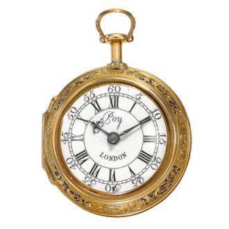 An English gold triple cased quarter repeating verge Circa 1745 An English gold triple cased quarter repeating verge Circa 1745