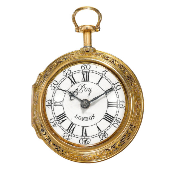 An English gold triple cased quarter repeating verge Circa 1745 An English gold triple cased quarter repeating verge Circa 1745