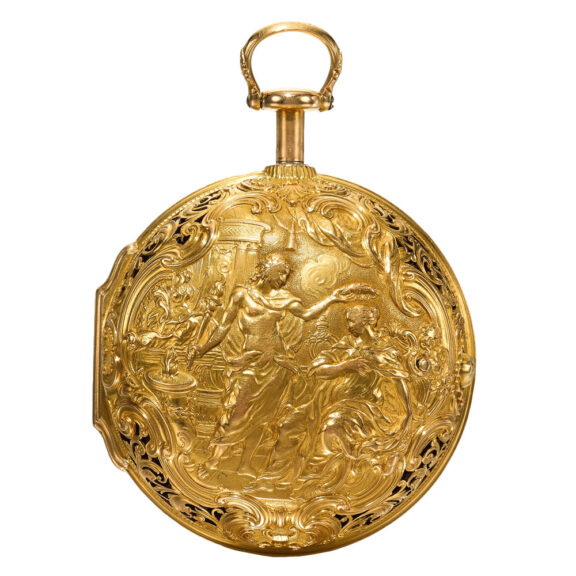 An English gold triple cased quarter repeating verge Circa 1745 An English gold triple cased quarter repeating verge Circa 1745