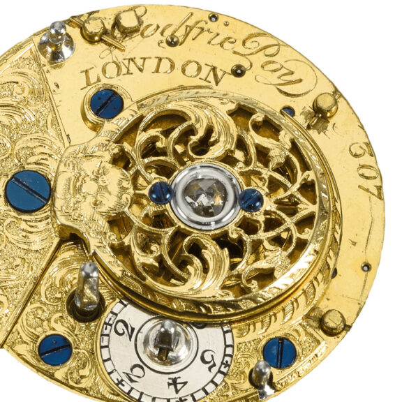 An English gold triple cased quarter repeating verge Circa 1745 An English gold triple cased quarter repeating verge Circa 1745