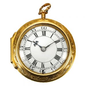 An English gold repousse verge with gold chatelaine Circa 1747