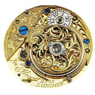 An English superb gold verge watch with repousse Circa 1748